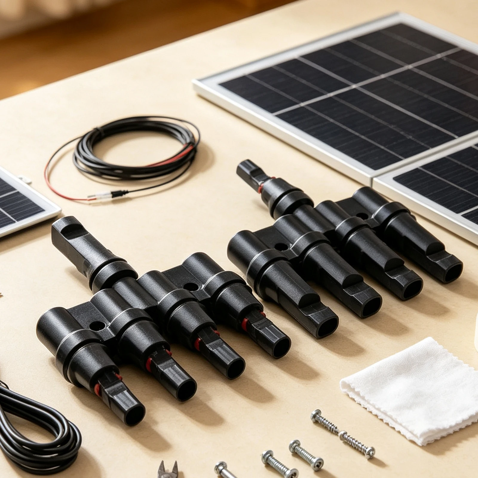 Solar Panel Solar Connector Four-in-one Fuse Holder Splitter Protection Voltage For Solar Cable 2.5/ 4/6mm2  Solar