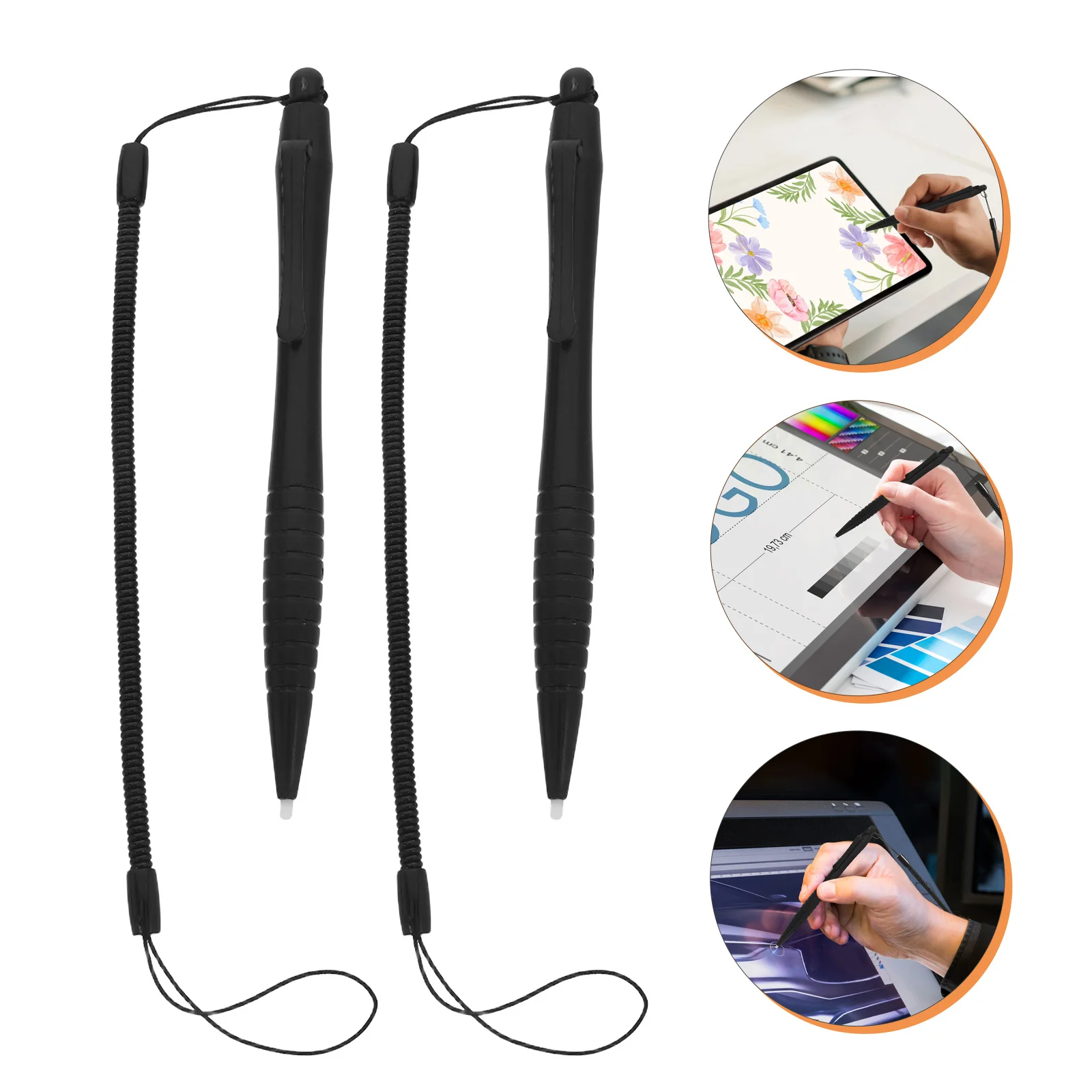 

3pcs Resistive Screen Stylus Pen High Sensitivity Touchscreen Tool For Drawing Writing Navigation Anti Lost Lanyard Cord Mobile