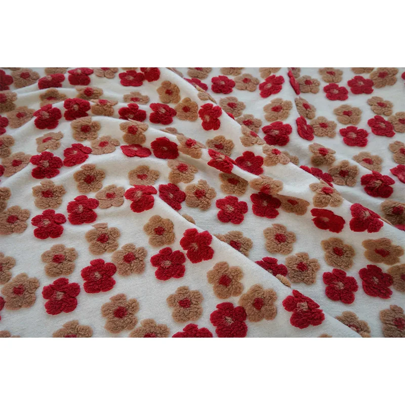 Tela Jacquard teñida de hilo de flores pequeñas para mujer, tejido grueso de costura decorativa para bolso de vestido, 50cm x 160cm, Otoño e Invierno