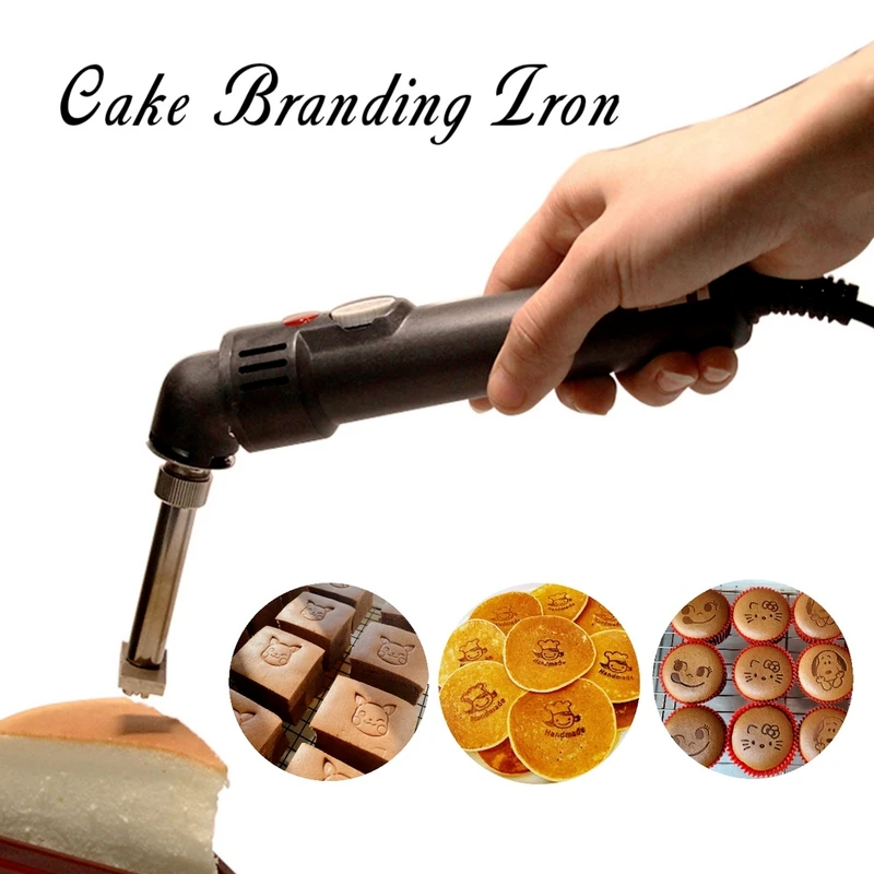 200W 220V Cake Branding Iron Custom Logo Stamp Pancake Hamburger Name Hot Stamping Heater Leather Wood Customized Stamps