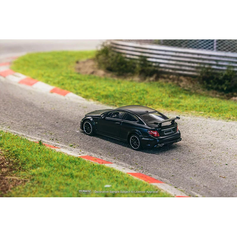 PreSale TW 1:64 C63 Coupe Black Series Matte Black Diecast Diorama Car Model Collection Toys Tarmac Works