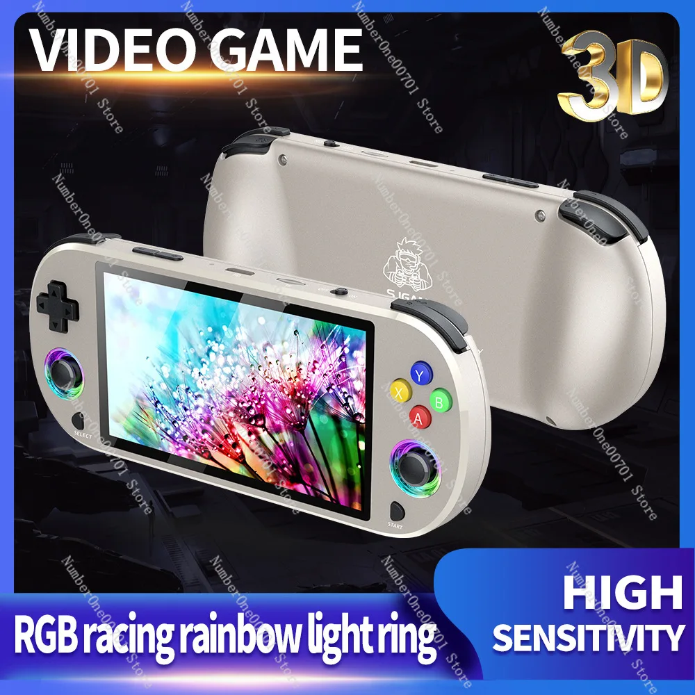 

M22PRO Handheld Game Console Dual Player PS1 Classic Retro Rainbow Light Effect Wireless Controller
