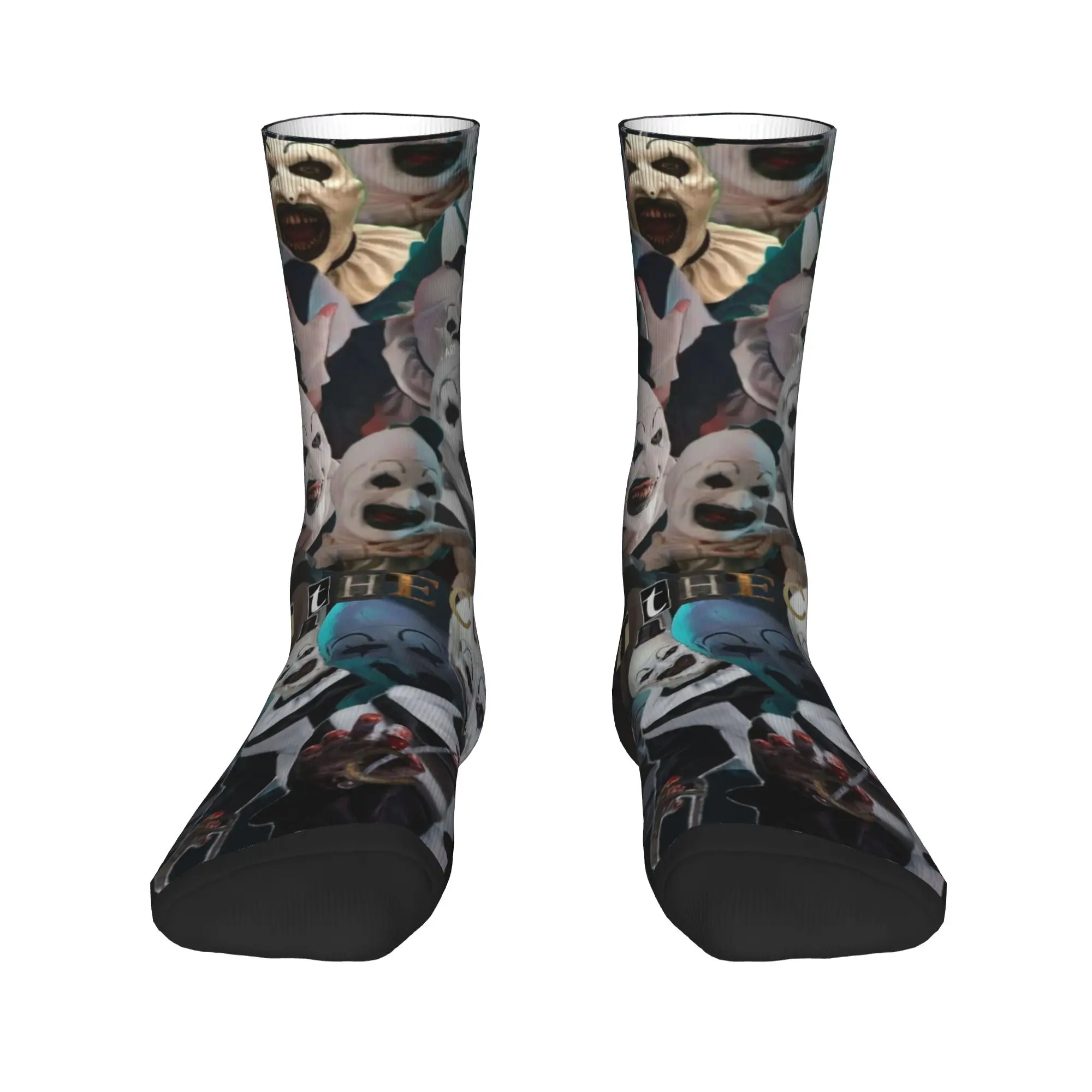 테리파이어 호러 콜라주 양말 미끄럼 방지 스타킹 남성용 편안한 야외 양말 겨울 레저 프린트 양말