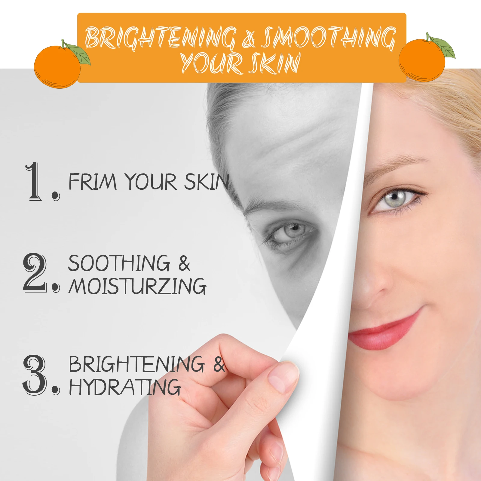 OUHOE Vitamin C Serum Brightening Deep Moisturizing Anti Aging Wrinkle Firming Facial Essence For Daily Skin Care Day Night Use