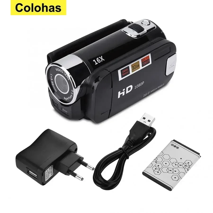 16MP HD Digital Camera 1080P Full HD Digital Video Camcorder 270 Degree Rotation Screen 16X Night Vision Zoom Shooting Cam