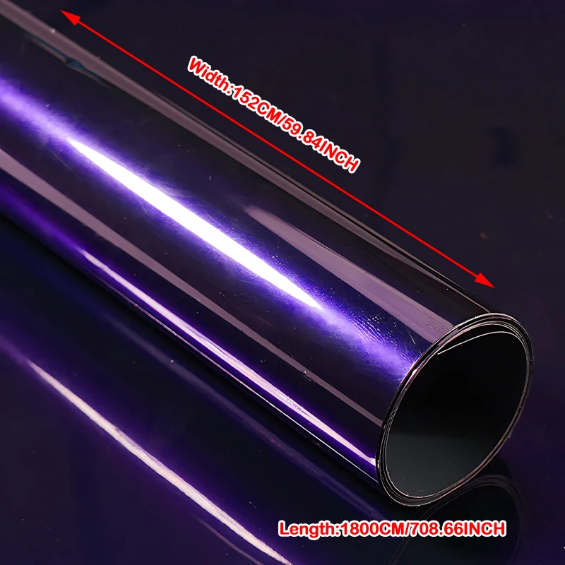PET 152CM*18M Ultra Gloss Midnight Purple Metallic Vinyl Wrap Film Roll Self Adhesive Decal Car Wrapping Foil dengan Pelepasan Udara