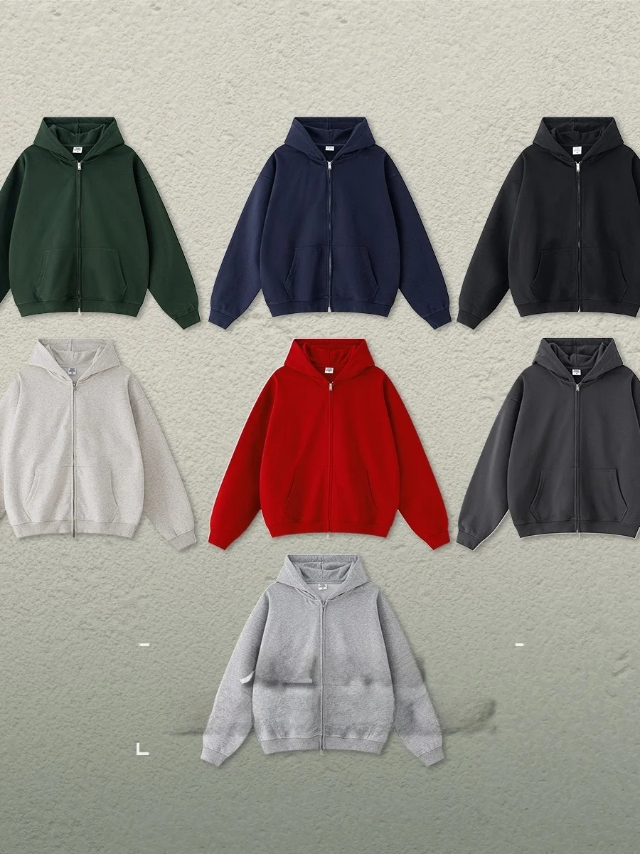 

Оверсайз худи-кардиган на двойной молнии, повседневный, свободного кроя, цветной, в стиле Канье, с длинными рукавами, хлопковый.