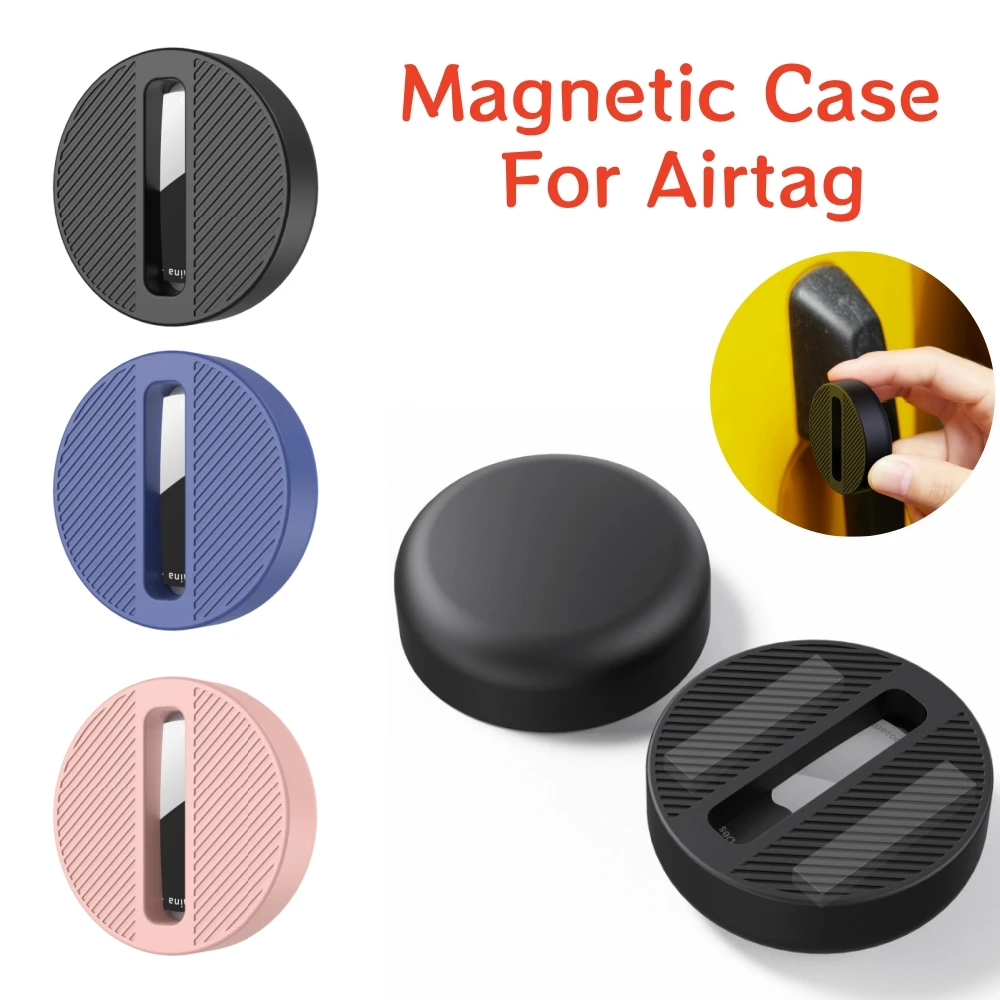 1PC Magnetic Silicone Protective Case for Airtag Holder Anti-loss Tracker Shell for Airtag Case  Car Motorcycles Bike