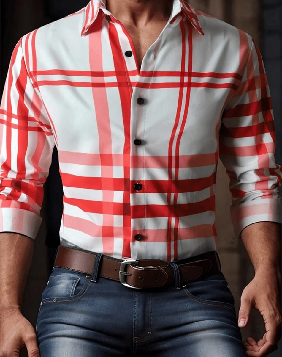 屋外カジュアルシャツ男性用ストライプファッションスリムトップ高品質デザインホットストリートウェアカジュアルシャツ男性用