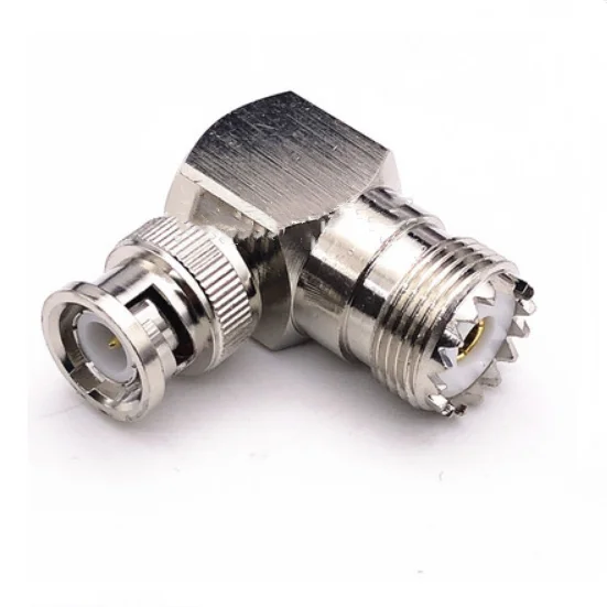 1pcs SO239 PL259 UHF Female jack To BNC Male Right Angle 90 Degree RF Connector High Quality