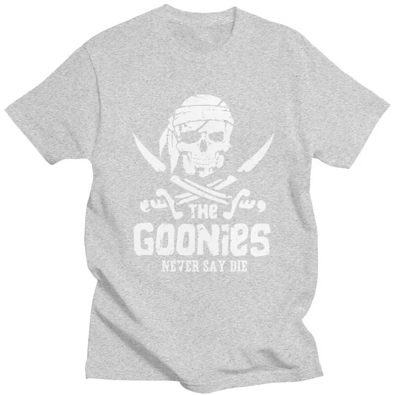 Handsome The Goonies Skull Pirates T Shirt Men Short Sleeve 100% Cotton T-shirt Graphic Movie Film Tee Streetwear 65761