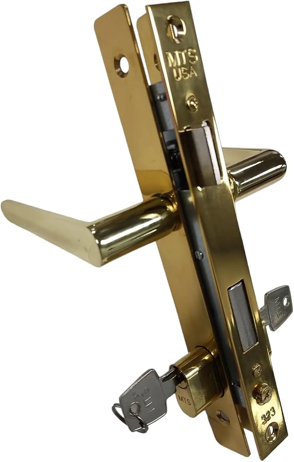 aiz Storm Door Lock - Double Cylinder (Keyed Both Sides), Brass