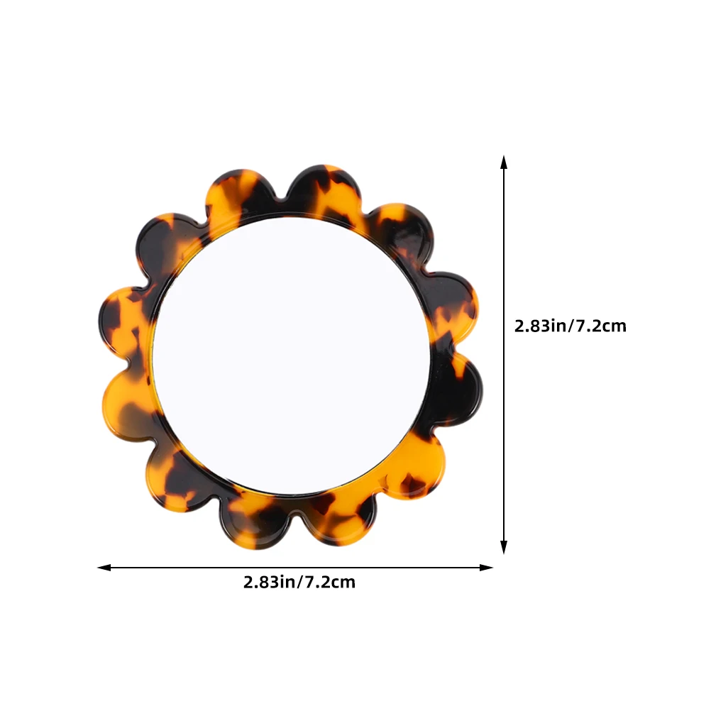 2 Stück tragbarer Make-up-Spiegel im Vintage-Stil, runde Tasche, kompakter kleiner Hand-Reisespiegel für Mädchen und Frauen