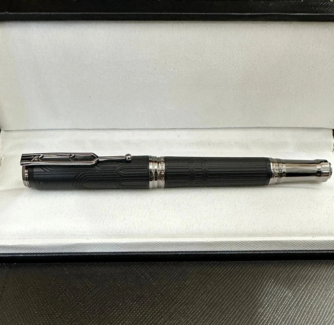 جودة MB طبعة فيكتور هوغو قلم حبر معدن الراتنج الأسود المعماري الكتابة أقلام الحبر الفاخرة الكتابة القرطاسية هدية