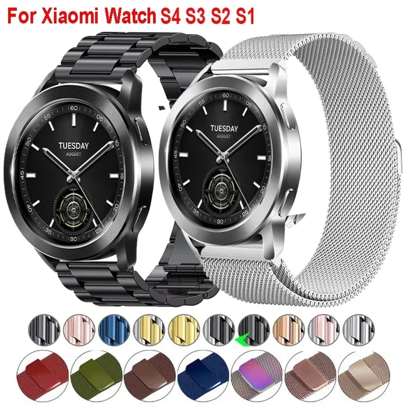 

Миланский ремешок для Xiaomi Watch S4 S3 S2 S1 Pro, браслет из нержавеющей стали для Xiaomi Watch 2 Pro, Mi Watch Color 2, 22 мм, металлический ремешок.