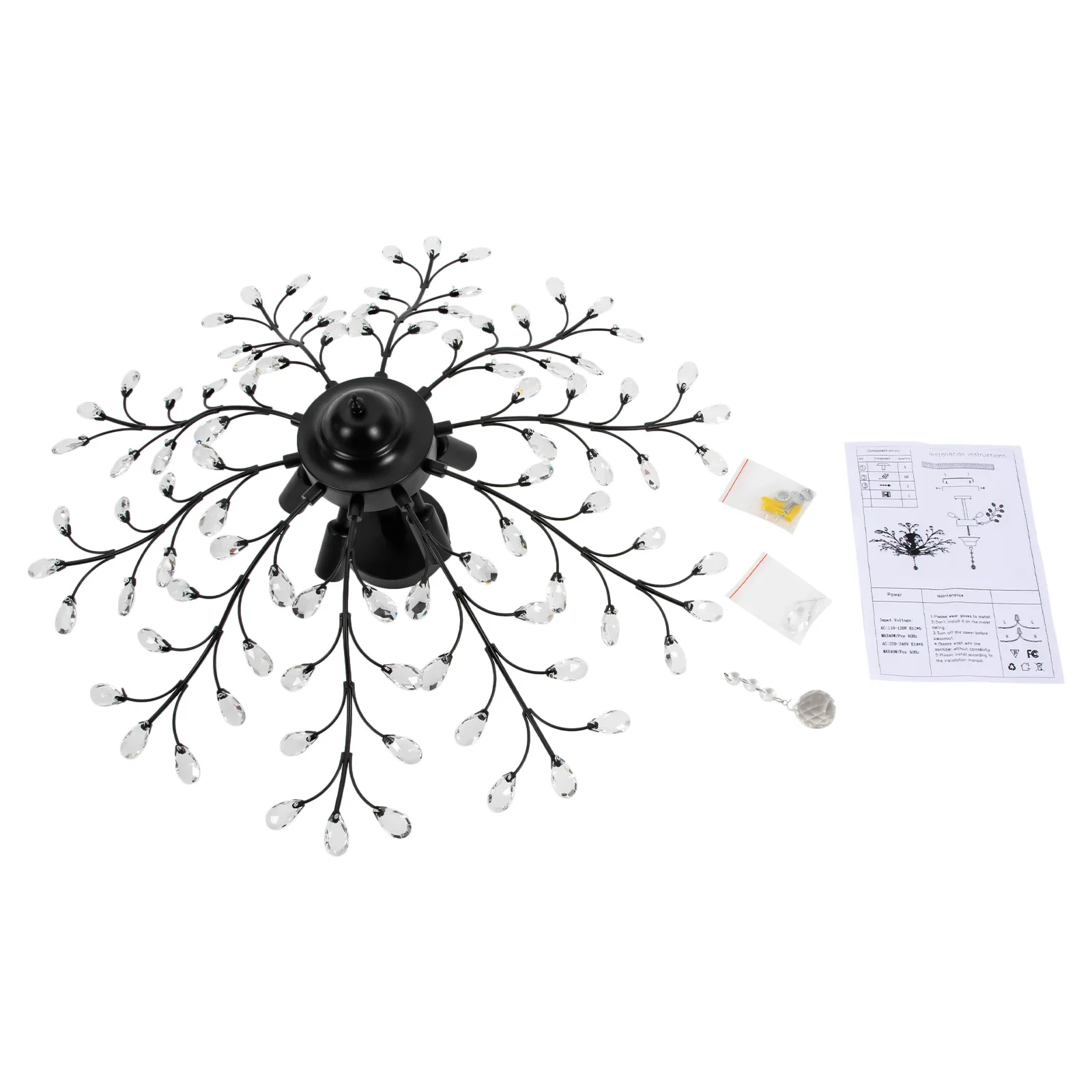 Modern Crystal Chandelier Ceiling Light Fixture  Lamp for Closet Hallway Entryway  Living Room Durable and Vintage