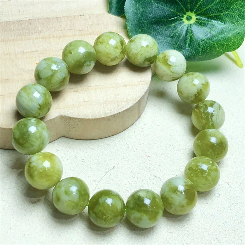 12mm Natural Lemon Milky Quartz Bracelet Handmade Round Beads Bracelets Couple Energy Yoga Bracelet Men Women Jewelry 1pcs