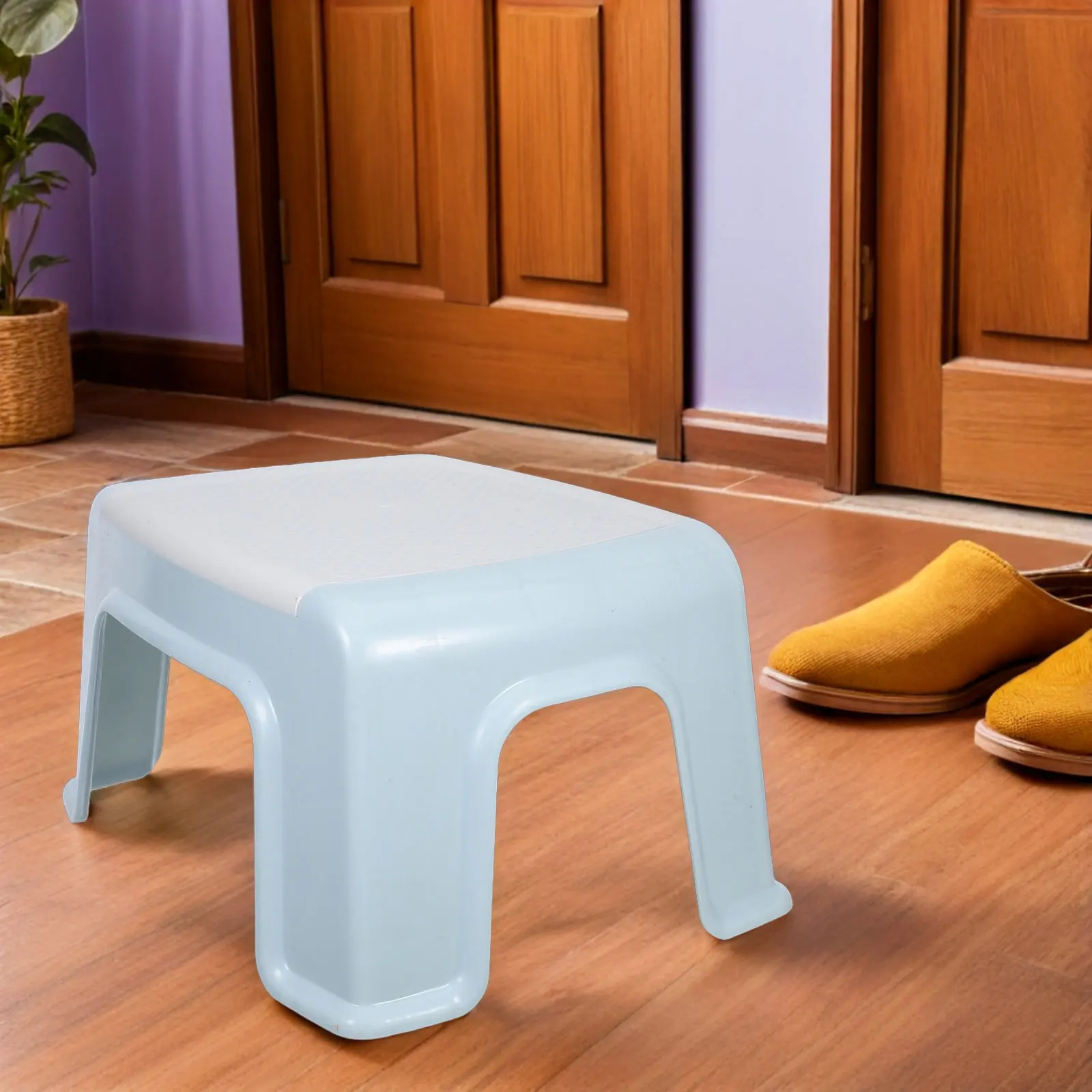 

Small Toddler Step Stool Lightweight Portable Plastic Childrens Foot Stool for Bathroom Shower Kitchen Bed Entry Shoe Changing