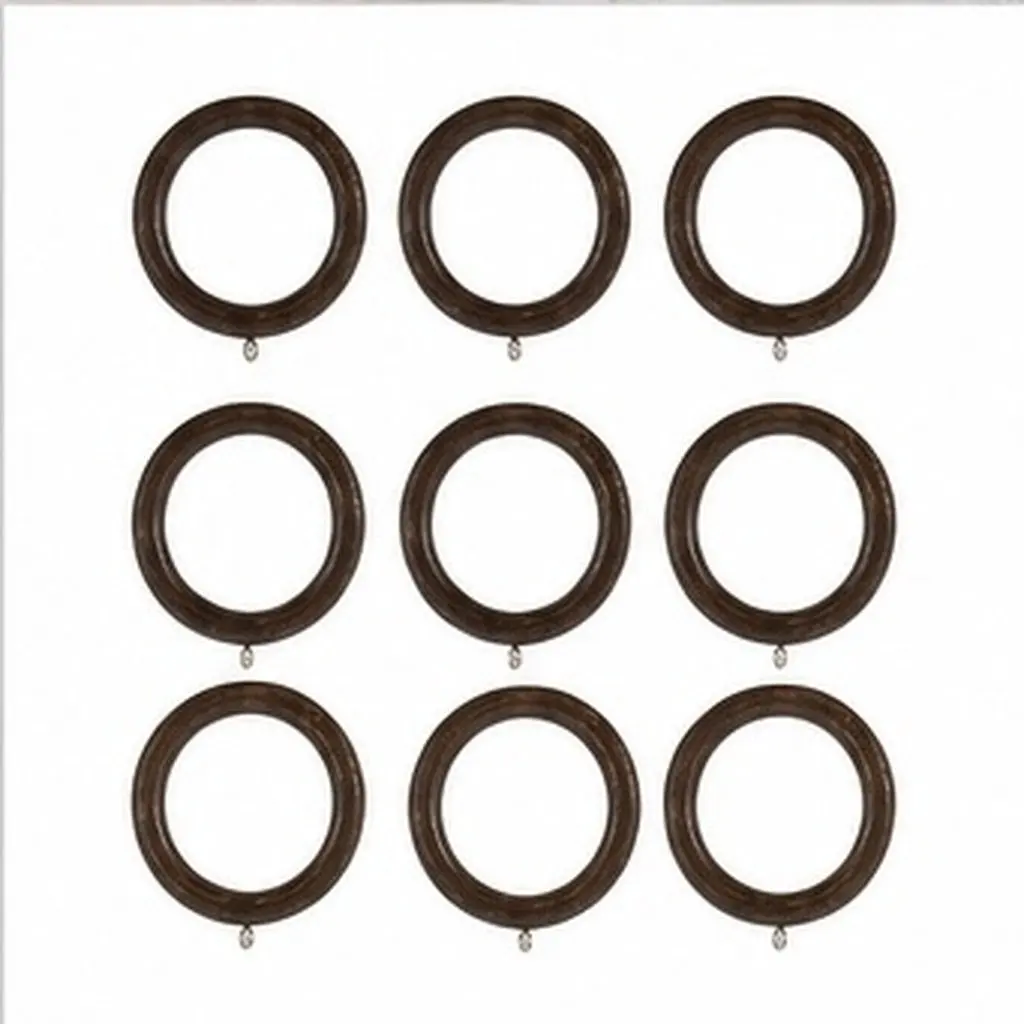 6Pcs Wooden Drapery Curtain Rings Natural Wood Round Ring Hooks Easy Install No Tools Needed Stylish Window Treatment Curtain