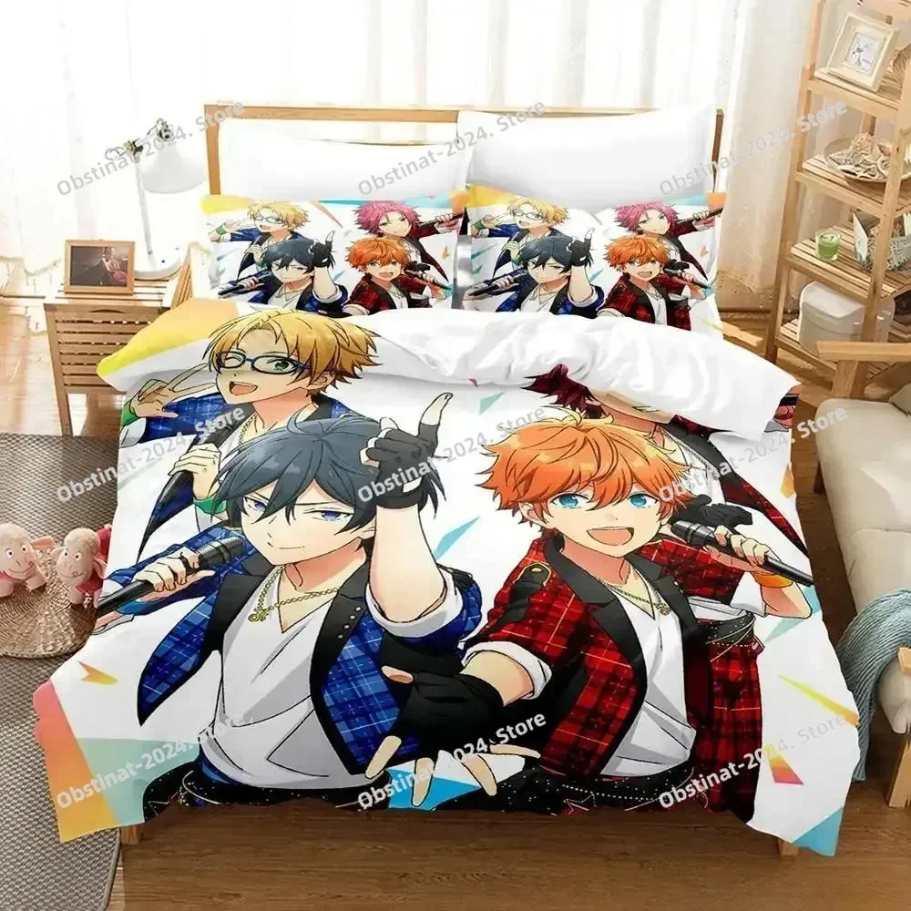 Anime Game Ensemble Stars Bedding Set Duvet Cover Full Queen King Size Pillowcase Bed Printed Set Aldult Kid Bedroom Single Twin