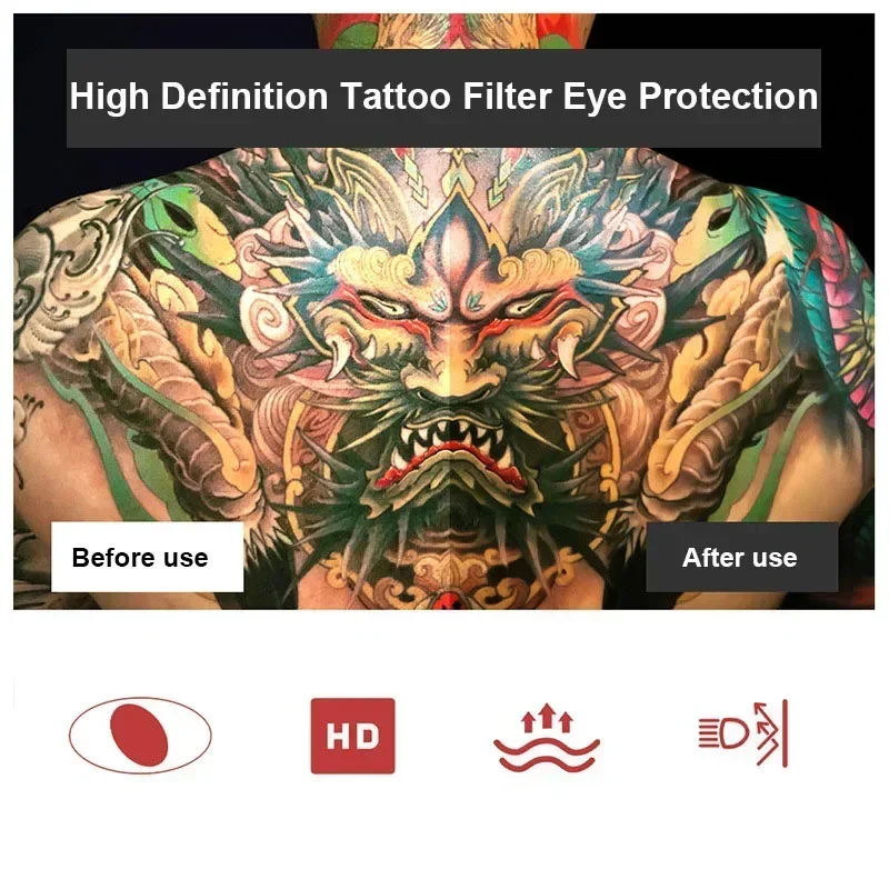 Óculos de proteção ocular de tatuagem, alta qualidade, magnético, integrado tatuagem ferramenta acessórios, alta definição, multi-cena uso