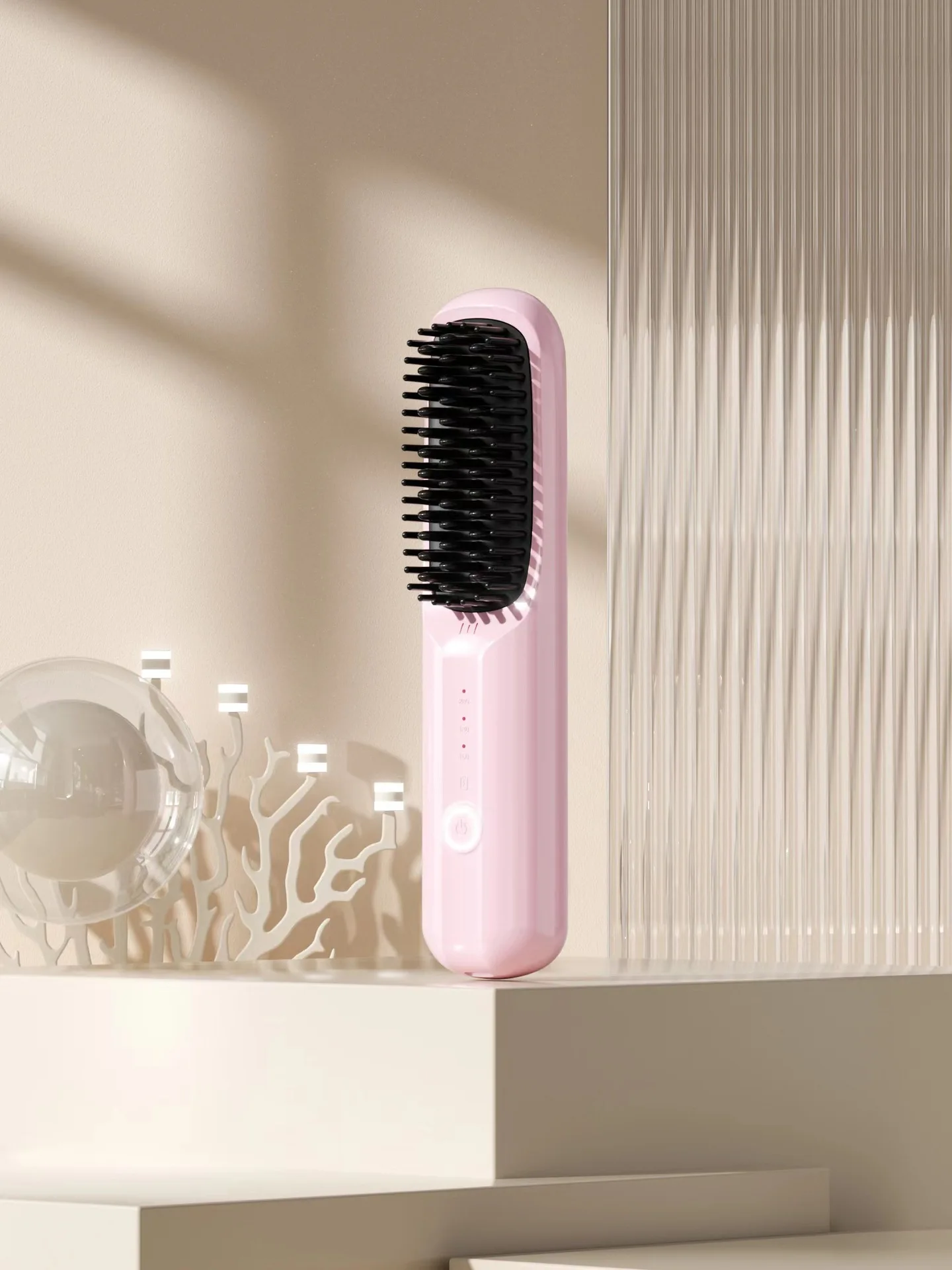 LCD USB Charging Ceramic Heating Electric Portable Straight Comb