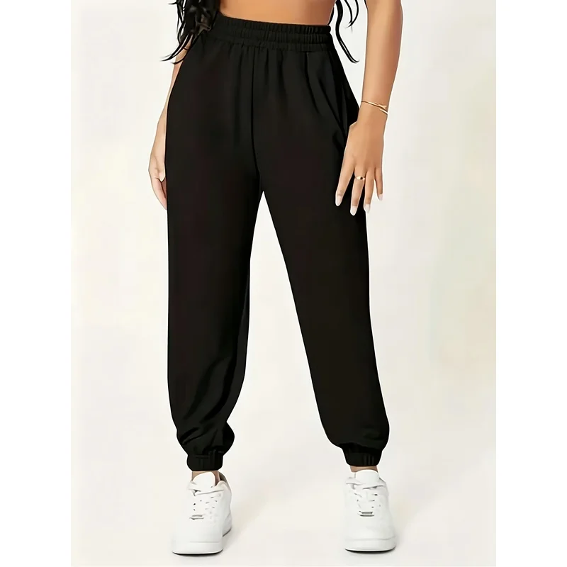 Women's High-Waist Elastic Waistband Carnival Fleece Thickened Joggers with Pockets - Loose Casual Trousers All-Match Pants
