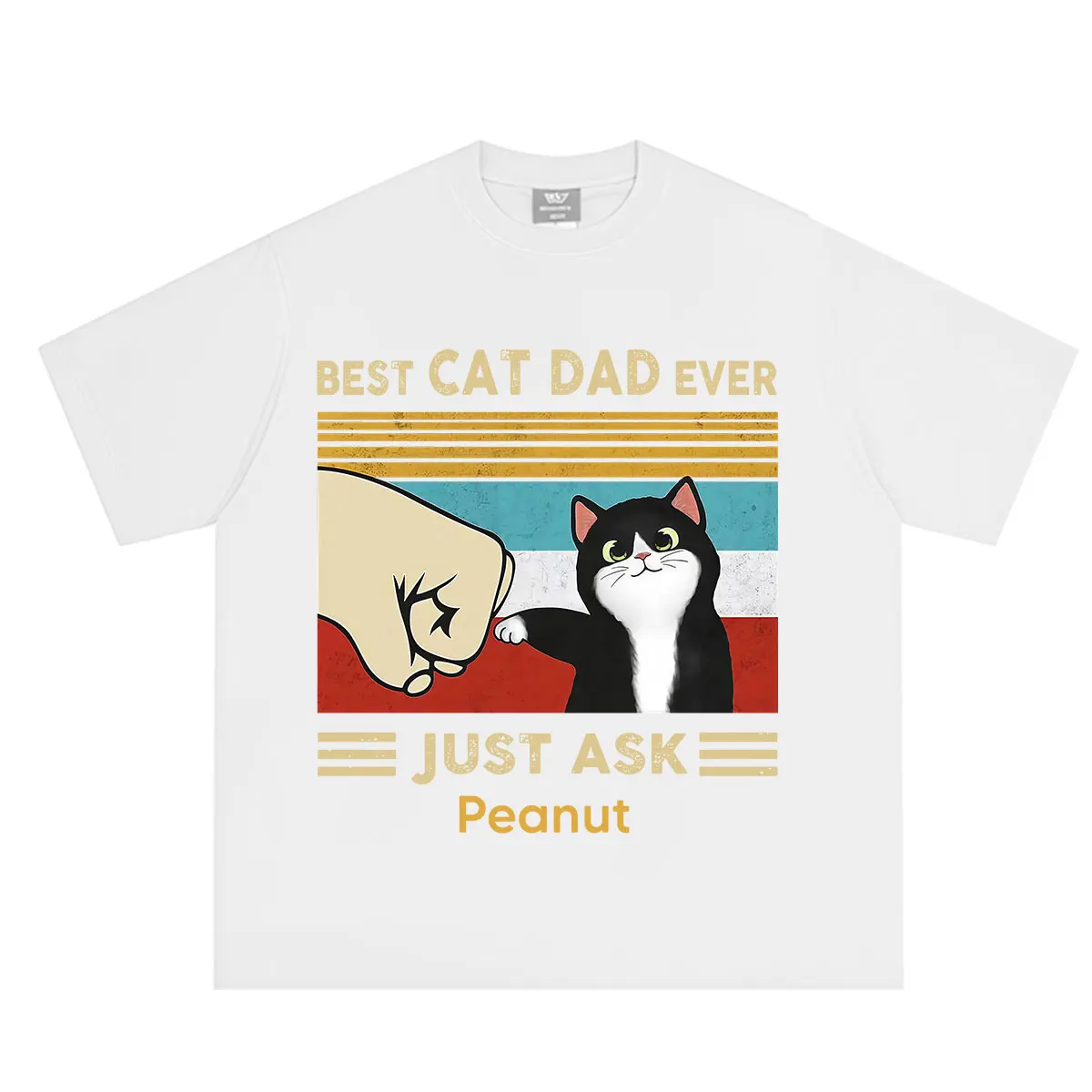 Best Cat Dad Ever Funny Cat Meme T-shirt Men Women Vintage T-shirts Summer Short-sleeved Loose Casual Cotton T-shirt Streetwear