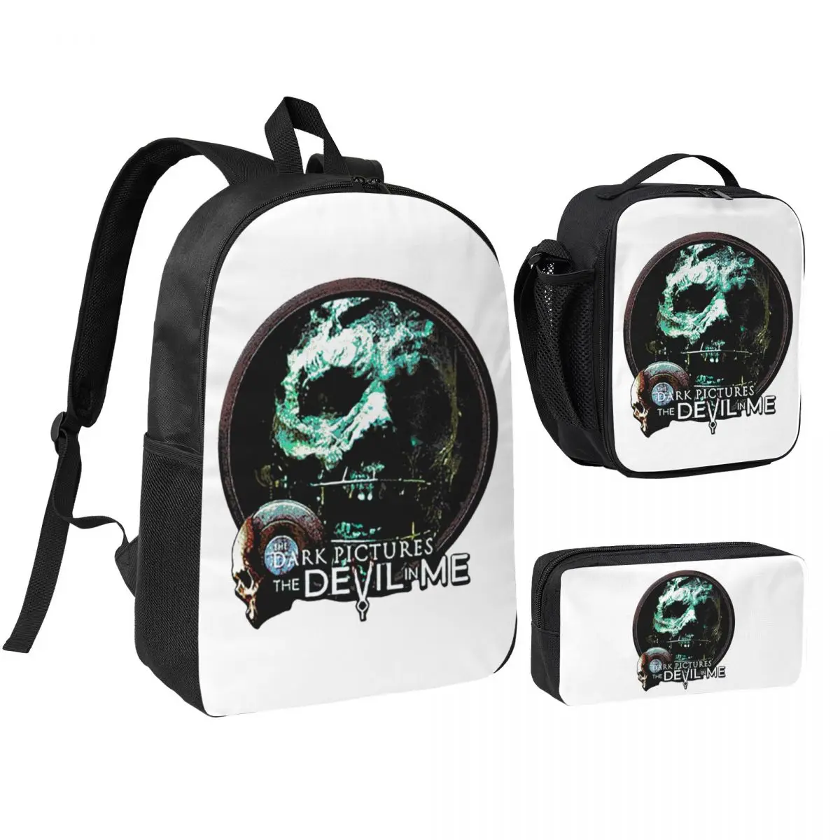 

The Dark Pictures Anthology Game Backpack Student BookBag School Bag Computer Shoulder Bags 3ps Insulated Lunch Bag Pencil Case