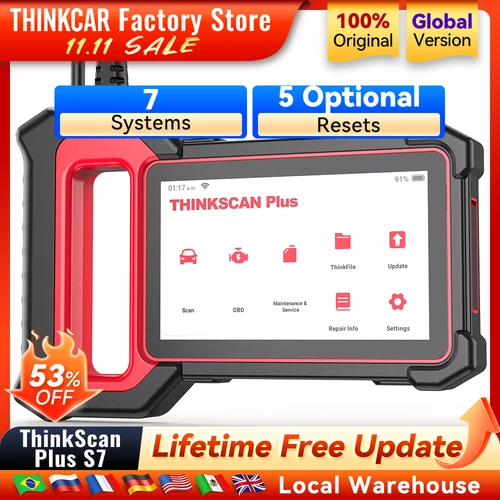 THINKCAR Thinkscan S7 S6 S4 OBD2 Escáner Herramientas de diagnóstico Automotivo OBD Escáner Auto Diagnóstico Código de herramientas Lector 28 Restablecimiento