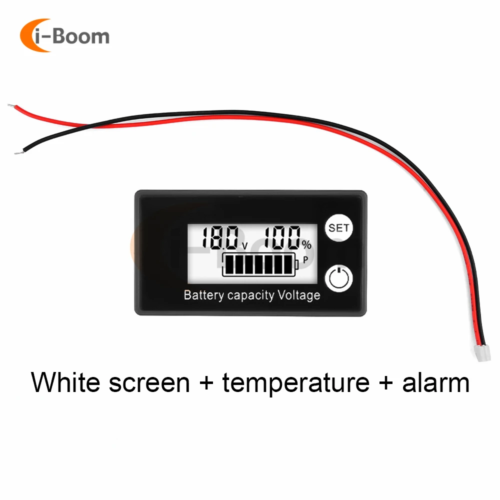 12V 24V 48V 72V wskaźnik pojemności baterii litowej kwasowo-ołowiowy DC 8V-100V Li-ion LiFe PO4 woltomierz samochodowy motocykl woltomierz wskaźnik