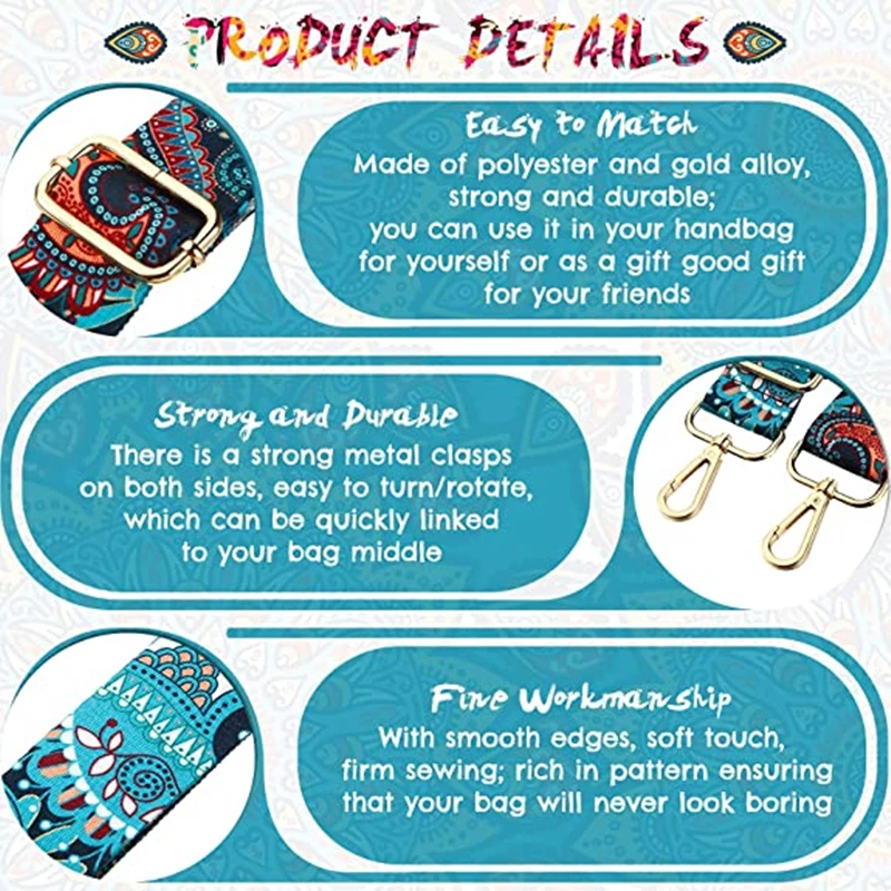 5 Styles Nylon Bag Strap Woman Colored Straps Crossbody Messenger Shoulder Bag Accessories Adjustable Embroidered Belts Straps