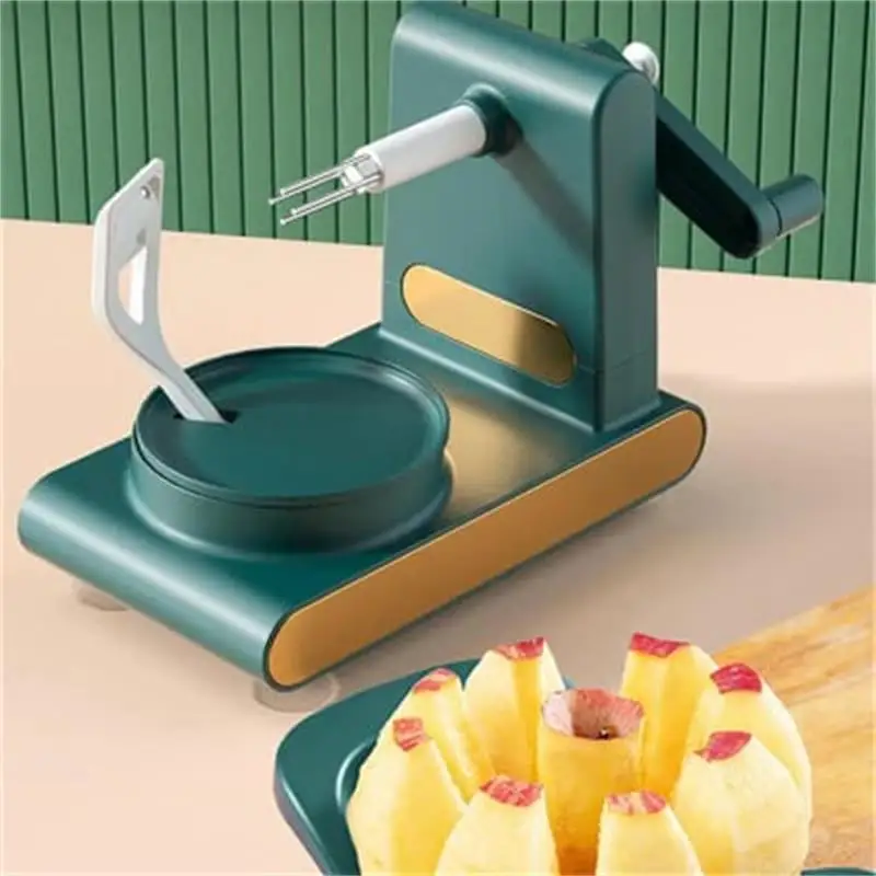 Apple Peeler Pear Peeler Corer Hand Operated Fruit Peeler Cutter Stainless Steel Blades,8 Wedges Apple Slicer Divider Optional