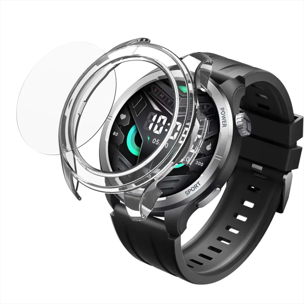 Hard Edge Shell Glass Screen Protector Film Smartwatch Full Frame Case dla Haylou Solar Neo Smart Watch Protective Bumper Cover