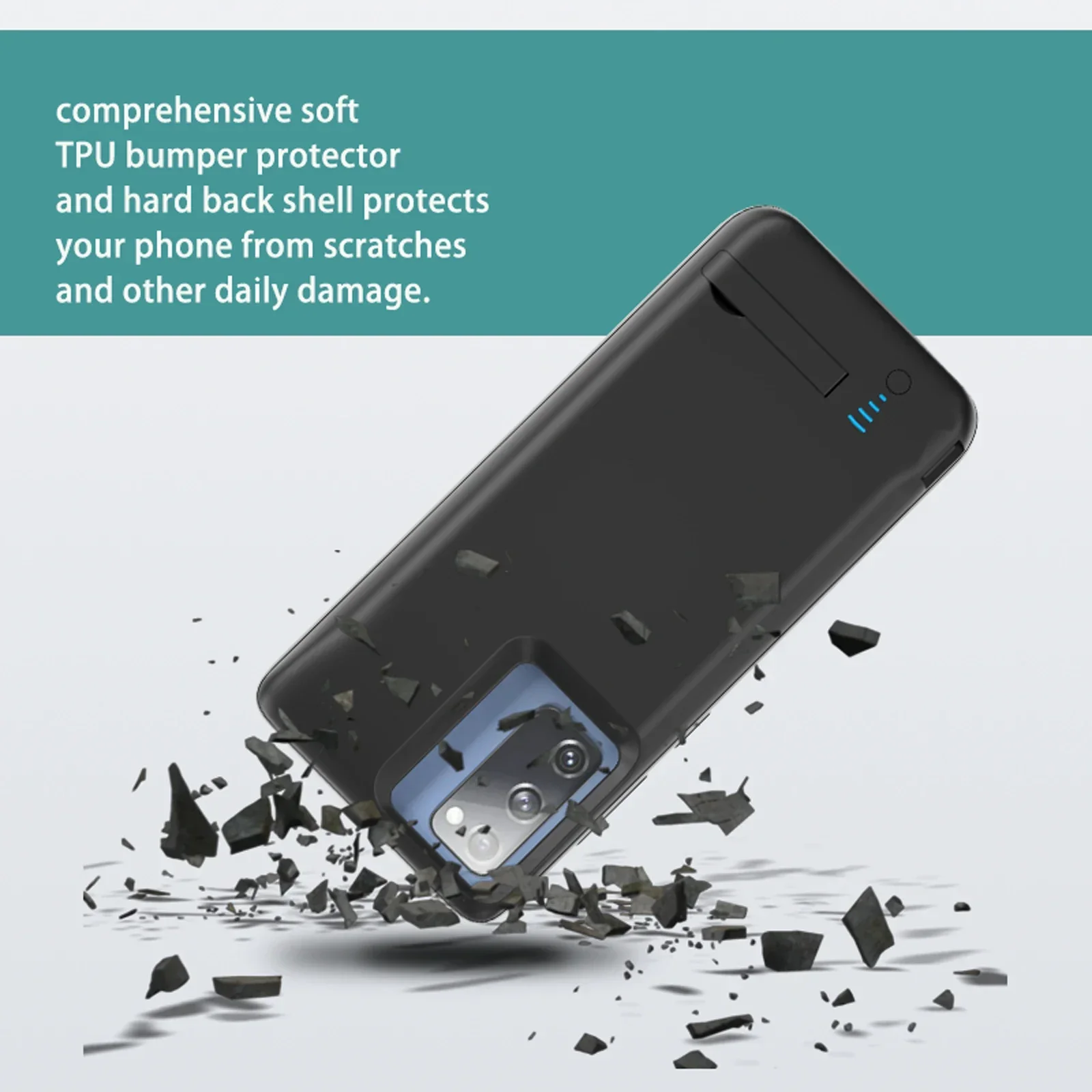 For Samsung Galaxy S21 FE Portable Extended Charging Case Power Bank Case Battery Charger Case 5000mah