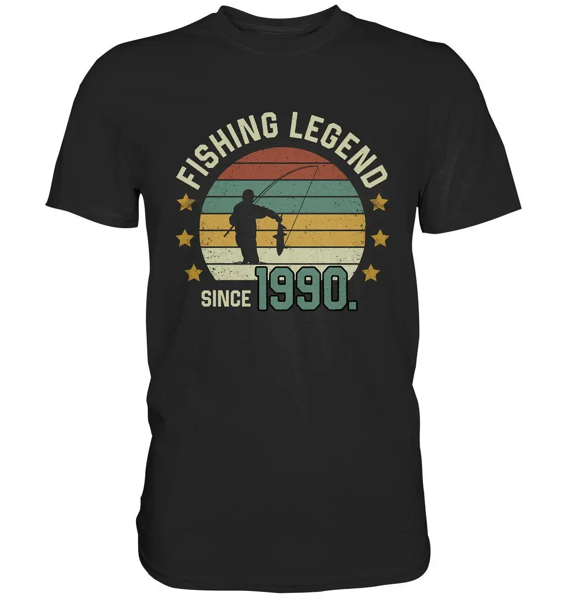 32Nd Birthday Angler Fishing 32 Years Legend 1990 Retro T Shirt