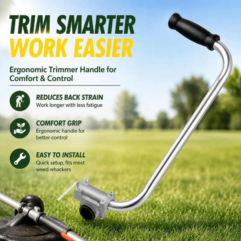 Grass Cutter Auxiliary Handle Multifunctional Labor-saving Side Grip for Brush Cutter Ergonomic Replacement Handbar Lawn Trimme