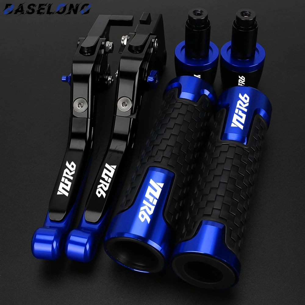 

For Yamaha YZFR6 1999-2004 2003 2002 2001 2000 YZF R6 YZF-R6 Motorcycle Adjustable Clutch Brake Levers Handle Bar End Grips Caps