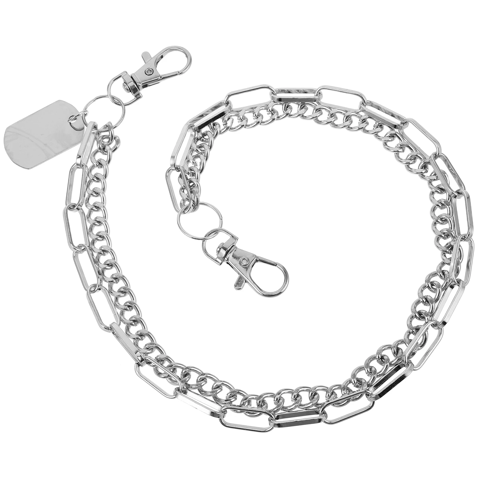 

Sturdy Metal Detachable Double Layer Waist Chain Punk Style Hip Hop Decoration for Jeans and Trousers Hip Hop Pants Jean Chain