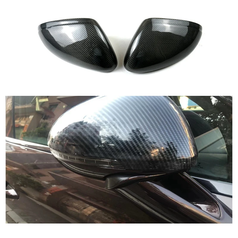 For 14-22 Porsche Macan With Carbon Fibre Rear View Mirror Housing Reflector Sticker Decorative Stickers