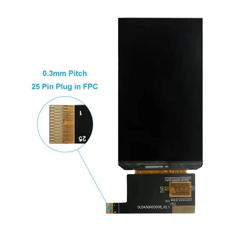 New Arrival 4.3 inch 540*960 AMOLED Display MIPI DSI RGB 4.29inch 25Pin Color OLED Screen LCD Module Custom Touch Panel RM69032