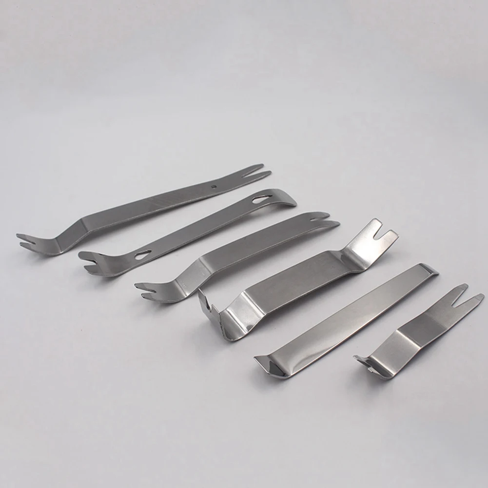 Outil de retrait d'autoradio en acier inoxydable argenté, ensemble de 12 pièces, Clip de porte de voiture, panneau Audio stéréo, outil de démontage de levier