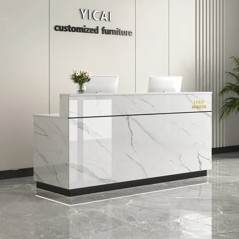 Shop Consable Reception Desks Church Wood European Office White Desk Modern Service Recepcion Mostrador Beauty Salon Furniture