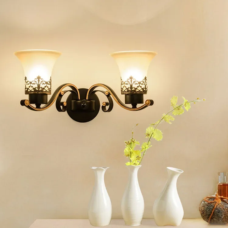 

American country wall lamp living room bedroom hallway study wall lamp hotel