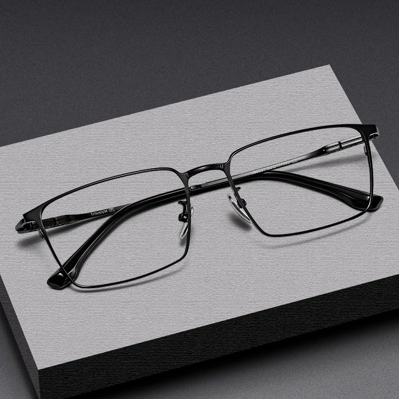 β Titanium Large Face Business Square Men\'s Glasses Frame Ultra-light Fashion Optical Prescription Men\'s Eyeglass Frame 86037