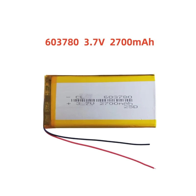 

603780 3.7V 2700mAh Polymer lithium ion / Li-ion battery for Car DVR recorder GPS mp3 playmer mp4 navigator