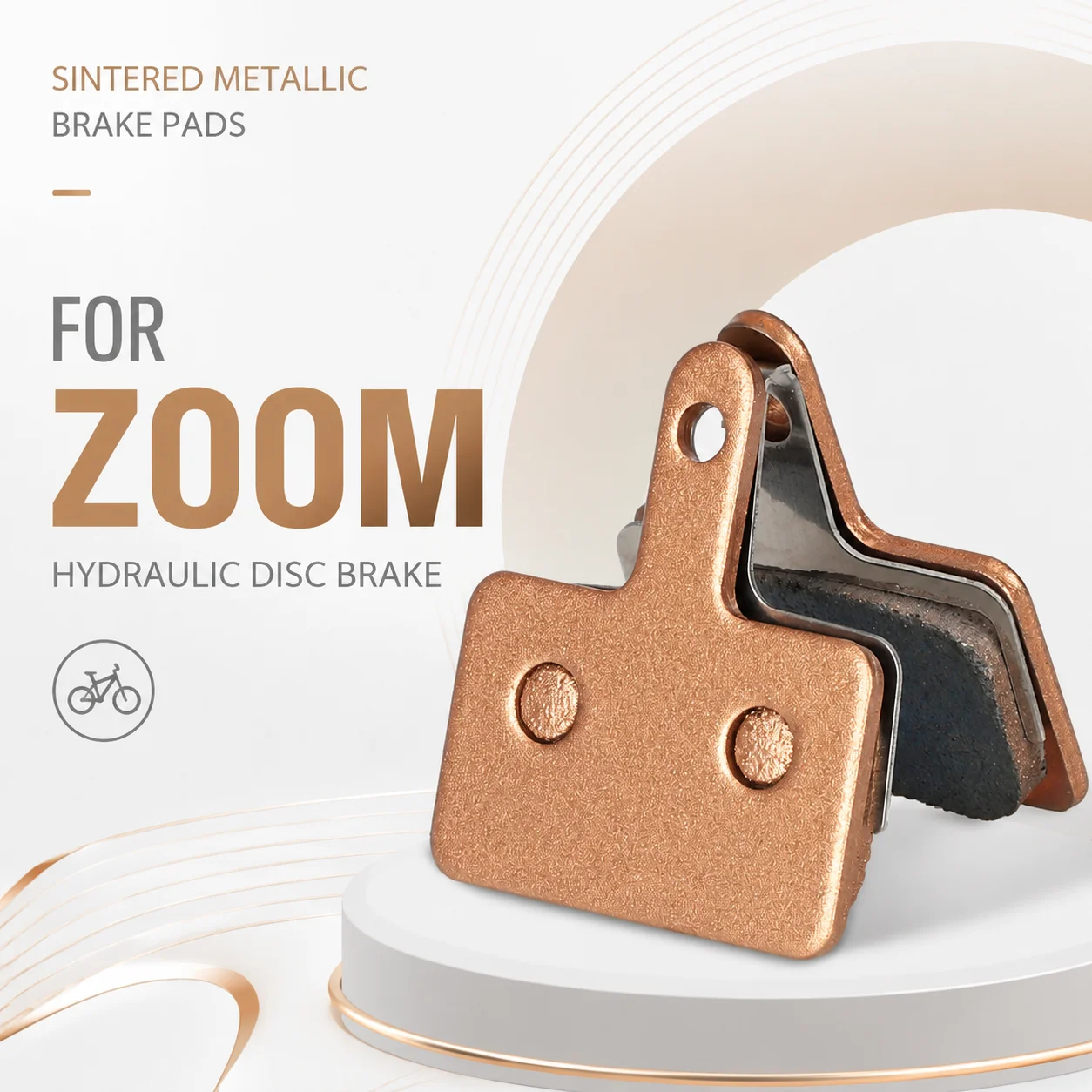 Sintered Metallic Brake Pads Bronze for ZOOM Hydraulic Disc Brake E-Bike MTB Caliper Replacement Set