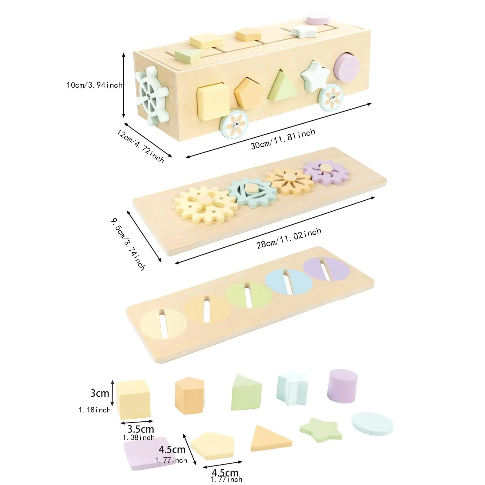 Shape Sorting Stacking Toy Birthday Gift Developmental Wooden Block Montessori Car Toys Kids Early Educational Toy for Preschool