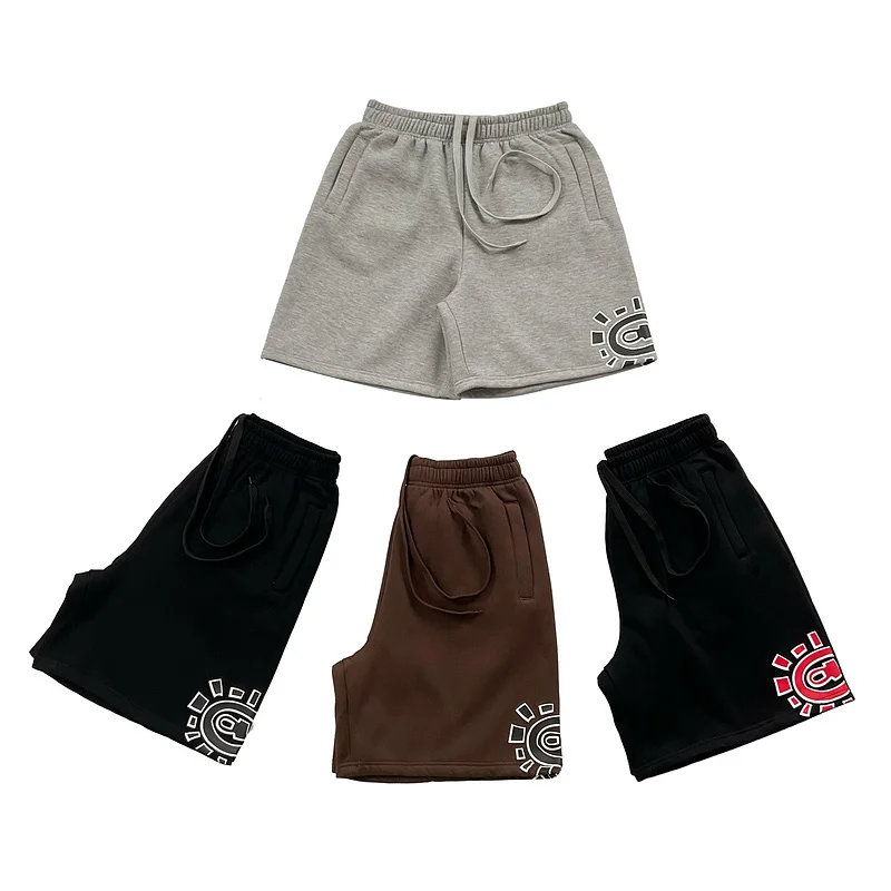 

ADWYSD Basic Sun Print Fce Lined Five Inch orts Dstring Casual Summer Street Sle Spor Loose Fit Straight Leg Pants