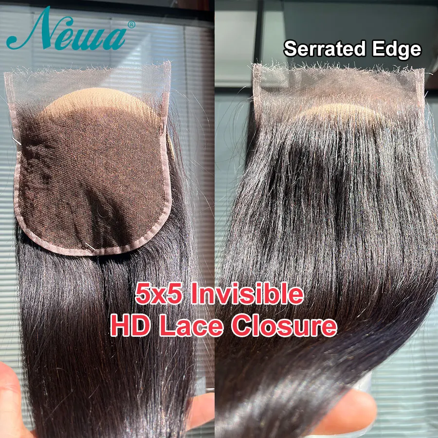 

Newa Hair Ultra Fitted HD Lace Frontal 13x4 13x6 Free Part HD Lace Pre Plucked Human Hair 5x5/6x6/7x5 HD Lace Closure Straight